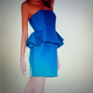 Blue strapless dress